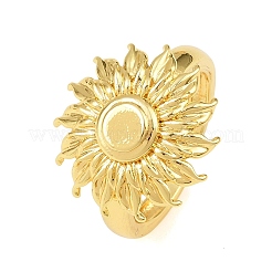 Messing-Manschettenringe mit Blumenmuster für Damen&nbsp;RJEW-A088-03G