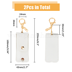 Porte-clés porte-rouge à lèvres en cuir pu&nbsp;AJEW-WH0270-203A