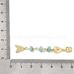 Breloques pendantes européennes en laiton pavé de zirconiums cubiques&nbsp;GG-CBA3401-01G-B02