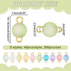 200 Stück 5 Stile mattierte transparente Acryl-Rundglieder Verbinder Charms&nbsp;PALLOY-HY00122