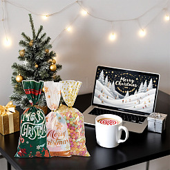 100 stücke 4 arten weihnachten thema opp zellophan süßigkeiten verpackung taschen&nbsp;ABAG-TA0002-08