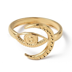 Anillo de puño abierto de acero inoxidable 304 con revestimiento iónico (IP)&nbsp;RJEW-C046-05G