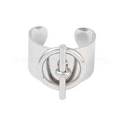 Anillos de puño abiertos circulares y en forma de varilla de acero inoxidable 304 que no se deslustran&nbsp;RJEW-C095-01P
