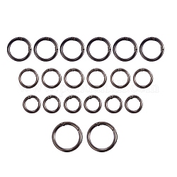 Легкосплавные пружинные кольца, без кадмия и без свинца, металлический черный, 24.5~41x4~5 мм, 20 шт / коробка