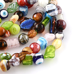 Fili misti di perle lavorate a mano, colore misto, 12~24x10~20x6~14mm, Foro: 1~2 mm, circa 30pcs/filo, 11~18 pollice