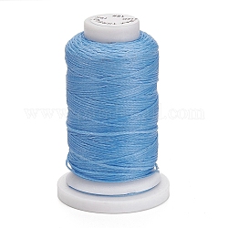 Waxed Polyester Cord, Flat, Light Sky Blue, 1mm, about 76.55 yards(70m)/roll