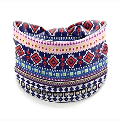 Bandeau turban à nœud large en polyester boho extensible, bandeau élastique de yoga pour femmes et filles, rose, 240x150mm