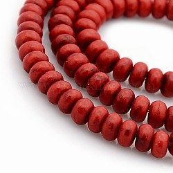 Synthetic Turquoise Beads Strands, Rondelle, Red, 6x4mm, Hole: 1mm
