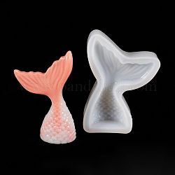 Silicone Molds, Resin Casting Molds, For UV Resin, Epoxy Resin Jewelry Making, Mermaid Tail, White, 91x62x15mm, Inner size: 81x52mm