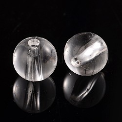 Transparent Acrylic Beads, Round, White, about 8mm in diameter, Hole: 1.5mm, 2mm thick, about 1340pcs/335g