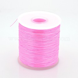 Cuerda de cristal elástica plana, Hilo de cuentas elástico, para hacer la pulsera elástica, rosa perla, 0.5mm, alrededor de 546.8 yarda (500 m) / rollo