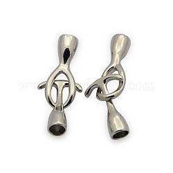 Brass Toggle Clasps, Platinum, Anchor: about 21x14x6mm, Drop: about 25x10x6mm, Hole: 5mm