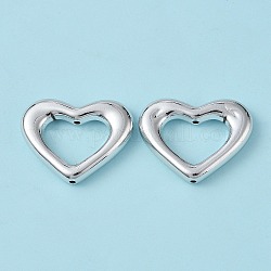 Perles acryliques plaquées, cœur, Plaqué Argent, 25x32x5.5mm, Trou: 1.6mm