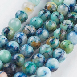 Natural Chrysocolla Beads Strands, Round, Dyed & Heated, 6mm, Hole: 0.5mm, about 69pcs/strand, 15.9 inch(40.5cm)