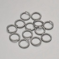 Anelli di salto aperti in ottone anelli di salto, platino, 18 gauge, 8x1mm, diametro interno: 6mm, circa 142pcs/20g