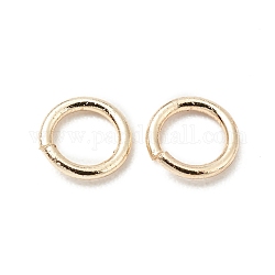 Brass Jump Rings, Open Jump Rings, Long-Lasting Plated, Cadmium Free & Lead Free, Round Ring, Real 14K Gold Plated, 4x0.6mm, 22 Gauge, Inner Diameter: 2.8mm