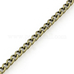 Unwelded Iron Curb Chains, with Spool, Antique Bronze, 3.2x2.2x0.6mm, about 328.08 Feet(100m)/roll