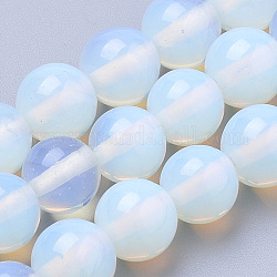 Perlas opalite hebras, redondo, 10mm, agujero: 1 mm, aproximamente 40 pcs / cadena, 15.7 pulgada