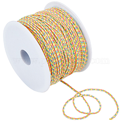 Cordon de polyester, pour la fabrication de bijoux, jaune, 2mm, environ 27.34 yards (25 m)/rouleau