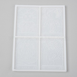 Tarotkarten Silikonformen, Gießformen aus Harz, Handwerkliche Herstellung von Epoxidharz, weiß, 184x134x6.5 mm