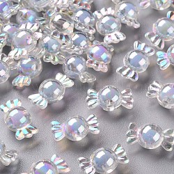 Transparente Acryl Perlen, Perle in Perlen, AB Farbe, Süßigkeiten, Kornblumenblau, 9x17x8.5 mm, Bohrung: 2 mm, ca. 960 Stk. / 500 g