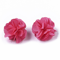 Flores de tela de poliéster, para diademas de diy accesorios de flores accesorios para el cabello de boda para niñas mujeres, de color rosa oscuro, 34mm