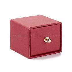 Коробка для ювелирных изделий с квадратным бумажным ящиком, с латунной заклепкой, для колец и браслетов в подарочной упаковке, Индийская красная, 5x5x4 см