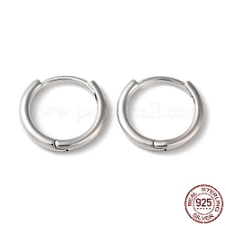 925 серебряные серьги-кольца с родиевым покрытием, со штампом s925, платина, 14.5x15.5x2 мм