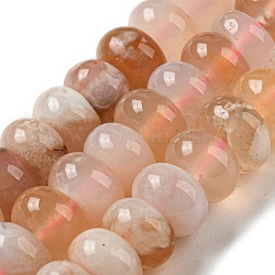 Natürliche Kirschblüte Achat Perlen Stränge, Rondell, 8~8.5x5 mm, Bohrung: 1 mm, ca. 74 Stk. / Strang, 14.84''~15'' (37.7~38.1 cm)