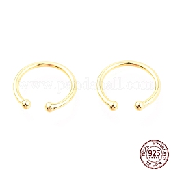 925 orecchini a bracciale in argento sterling, anello con rotondo, oro, 12x1mm