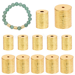 PH PandaHall 12PCS 18k Gold Spacer Beads, 2 Style Brass Drawbench Beads Metal Loose Beads Jewellery Making Beads for Earring Bracelet Necklace Choker Pendant Anklet DIY Craft Making, 1mm Hole