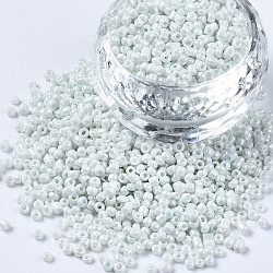Glass Seed Beads, Baking Paint, Round Hole, Round, Aqua, 2~3x1.5~2mm, Hole: 0.8mm, about 450g/Pound