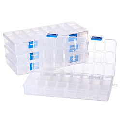 Pandahall 4 шт. органайзер для хранения пластиковые ящики прямоугольные контейнеры для бус белые пластиковые ящики для контейнеров для хранения ювелирных изделий 21.8x11x3 см