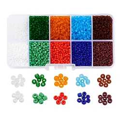 8000pcs 10 cuentas de semillas de vidrio opacas y esmeriladas estilo 12/0, estilo esmerilado, redondo, color mezclado, 2~2.3x1.5mm, agujero: 0.5~1 mm, sobre 800pcs / style