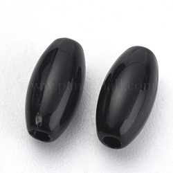 Perles acryliques opaques, riz, noir, 8x4mm, trou: 1.2 mm, environ 6830 pcs / 500 g