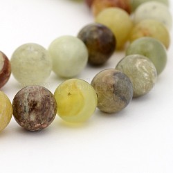 Jade Xiuyan naturales hebras de perlas redondo, 4mm, agujero: 1 mm, aproximamente 98 pcs / cadena, 15.7 pulgada