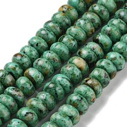 Brins de perles turquoises africaines naturelles (jaspe), teinte, rondelle, 8x4.5mm, Trou: 1mm, Environ 85 pcs/chapelet, 15.75'' (40 cm)