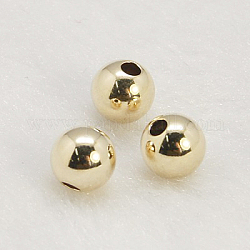 Gelbgold gefüllte Perlen, 1/20 14k Gold gefüllt, Runde, 7 mm, Bohrung: 2 mm