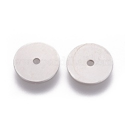 316 Surgical Stainless Steel Beads, Heishi Beads, Flat Round/Disc, Stainless Steel Color, 8x0.3mm, Hole: 1mm