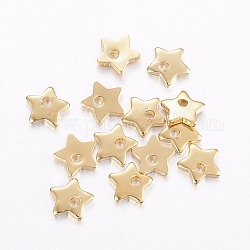 304 charms in acciaio inox, stella, oro, 5.5x6x1mm, Foro: 1 mm
