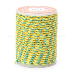 4-Ply Polycotton Cord, Handmade Macrame Cotton Rope, for String Wall Hangings Plant Hanger, DIY Craft String Knitting, Green Yellow, 1.5mm, about 4.3 yards(4m)/roll
