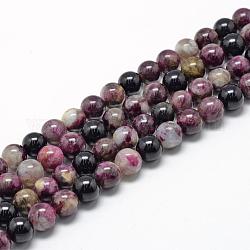 Chapelets de perles en tourmaline naturelle, grade AB, ronde, 4mm, trou: 0.8mm, environ 100 pcs/chapelet, 15.7 pouces