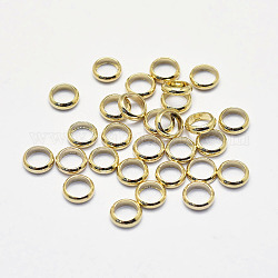Long-Lasting Plated Brass Spacer Beads, Nickel Free, Rondelle, Real 18K Gold Plated, 5x2mm, Hole: 3mm