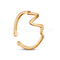 Серебряные кольца-манжеты tinysand 925 на палец, сердцебиение, розовое золото , размер США 7 1/4 (17.5 мм)