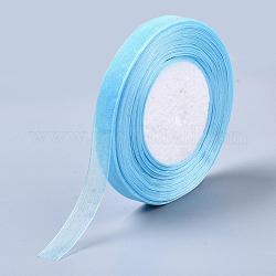 Sheer Organza Ribbon, DIY Material for Ribbon, Deep Sky Blue, 1/2 inch(12mm), 500yards(457.2m)