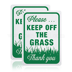 Globleland 2 confezione si prega di tenere fuori il segno di erba, Segnali di avvertimento in alluminio da 7x10 pollice e 40 mil per uso interno o esterno, riflettente UV protetto, resistenza all'acqua e allo sbiadimento