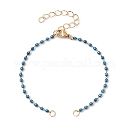 Realizzazione di braccialetti a maglie con perline di ematite sintetica fatti a mano, ottone aragosta artiglio chiusura, adatto per i ciondoli del connettore, blu, 6-1/4 pollice (16 cm)