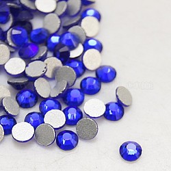 Glass Flat Back Rhinestone, Grade A, Back Plated, Faceted, Half Round, Cobalt, SS4, 1.5~1.6mm, 1440pcs/bag