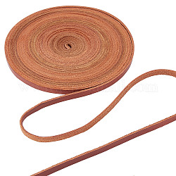 Gorgecraft Schmuckband aus flachem Leder, Schmuck DIY, das Material, Sattelbraun, 5x2 mm, ca. 5.47 Yard (5m)/Rolle