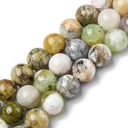 Chapelets de perles en opale vert naturel, ronde, 10mm, Trou: 1mm, Environ 38~40 pcs/chapelet, 15.12~15.51 pouce (38.4~39.4 cm)